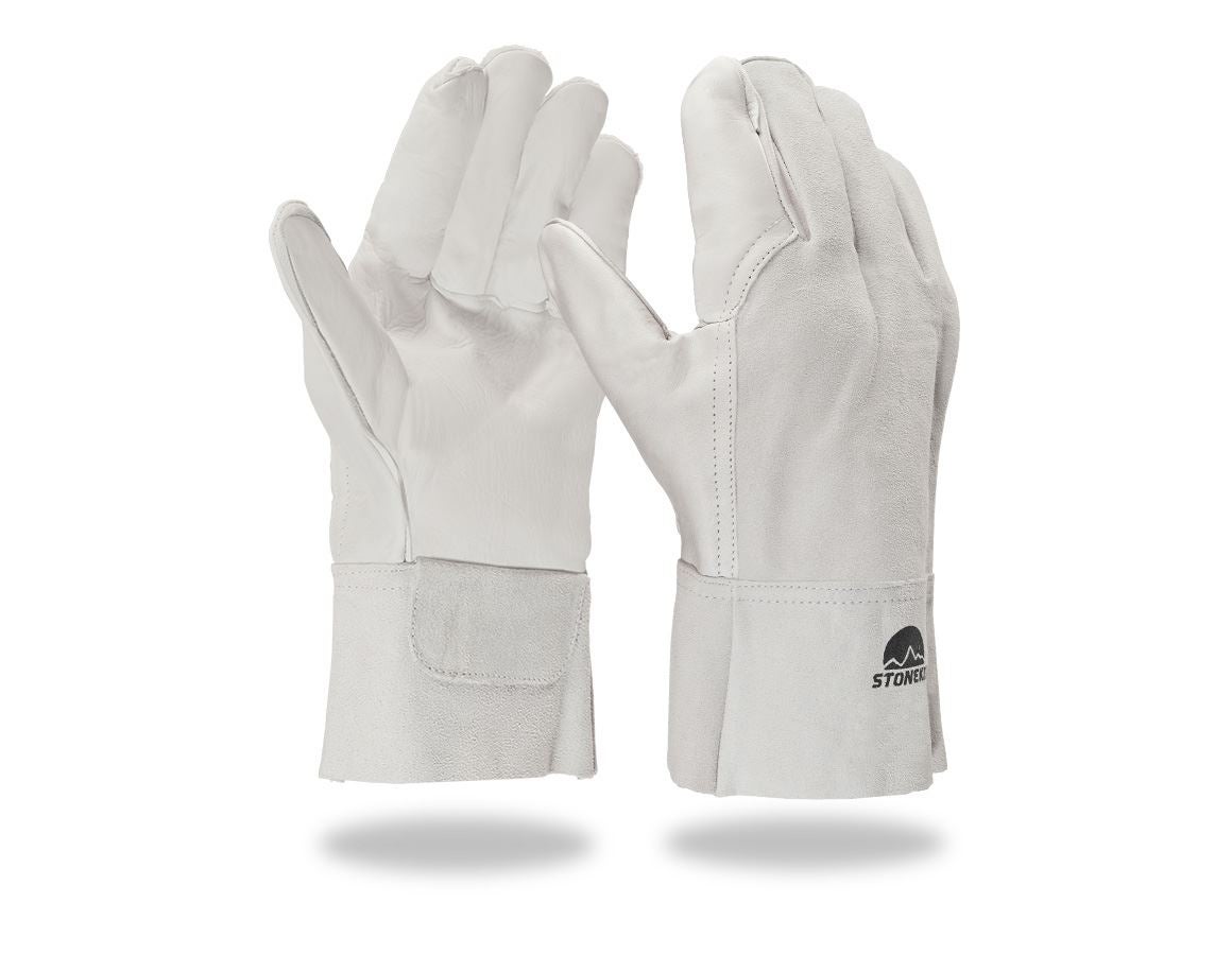 Leather: Leather welder’s gloves, short