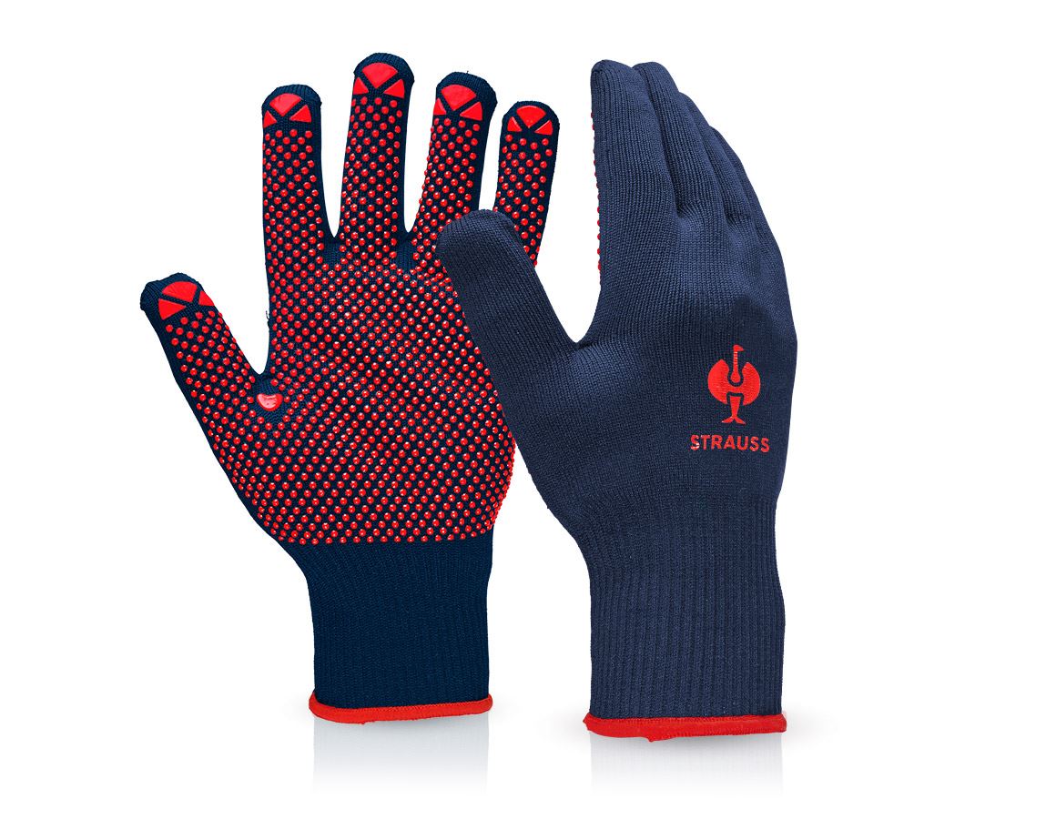 Coated: PVC knitted gloves Rondo + blue