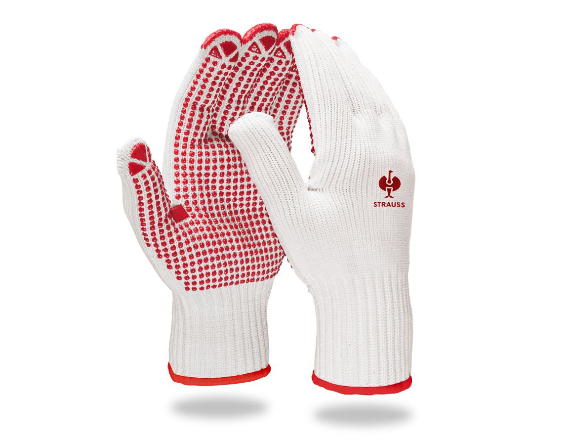 Coated: PVC knitted gloves Red-Point + white
