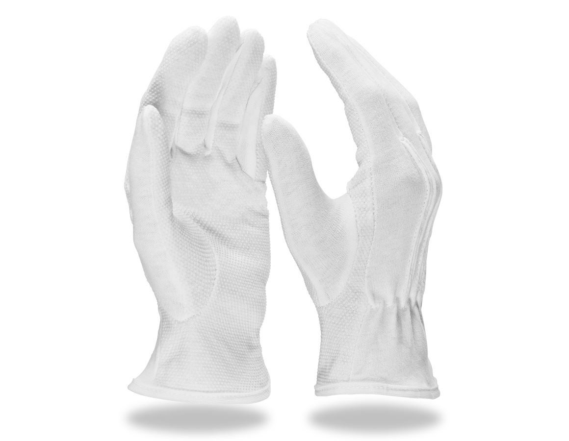 Textile: PVC cotton gloves Grip,pack of 12 + white