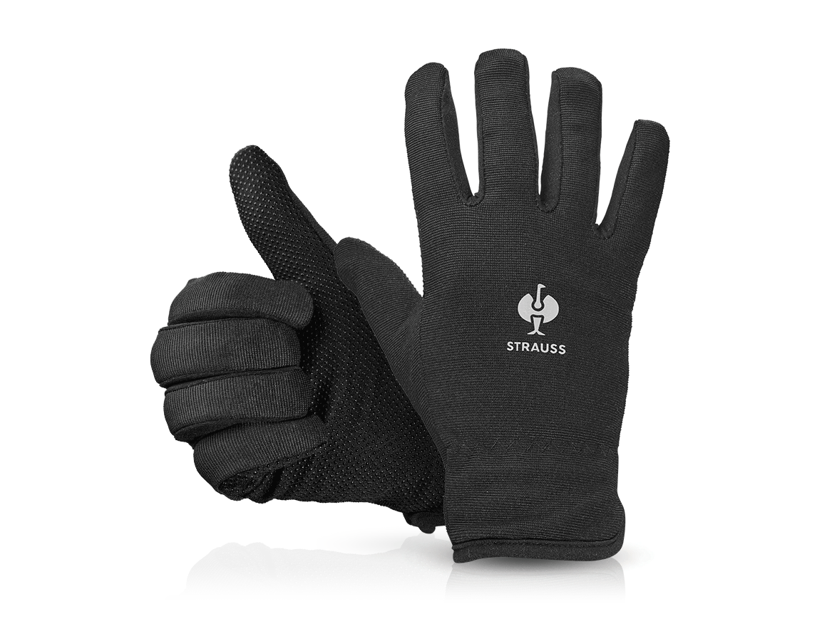 Coated: e.s. Winter gloves Fleece Comfort + black