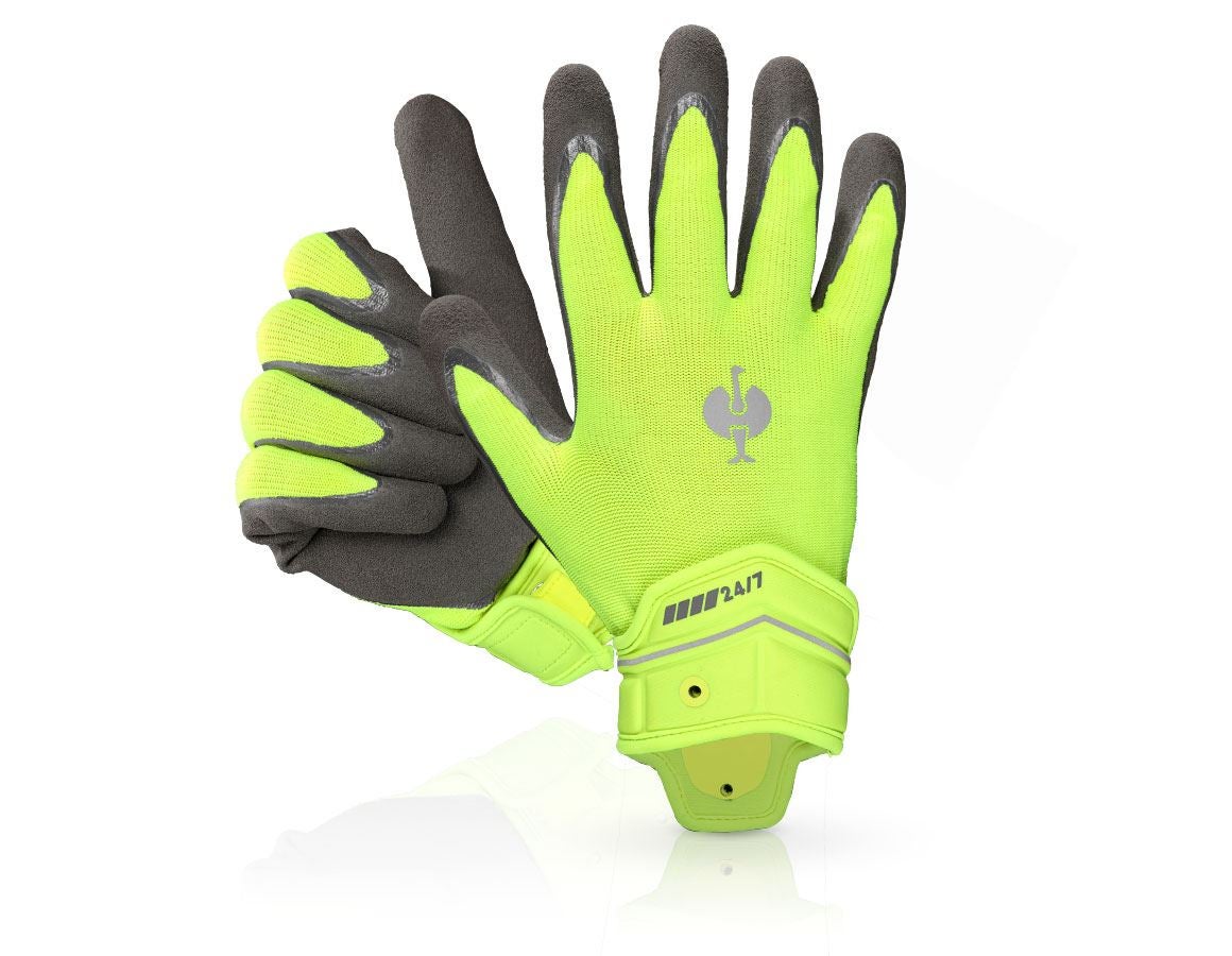 Coated: Hybrid gloves e.s.motion 24/7 + high-vis yellow/anthracite