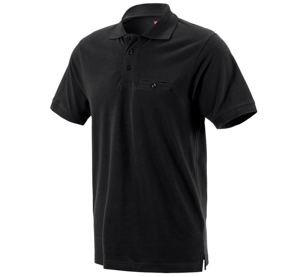 Plumbers / Installers: e.s. Polo shirt cotton Pocket + black