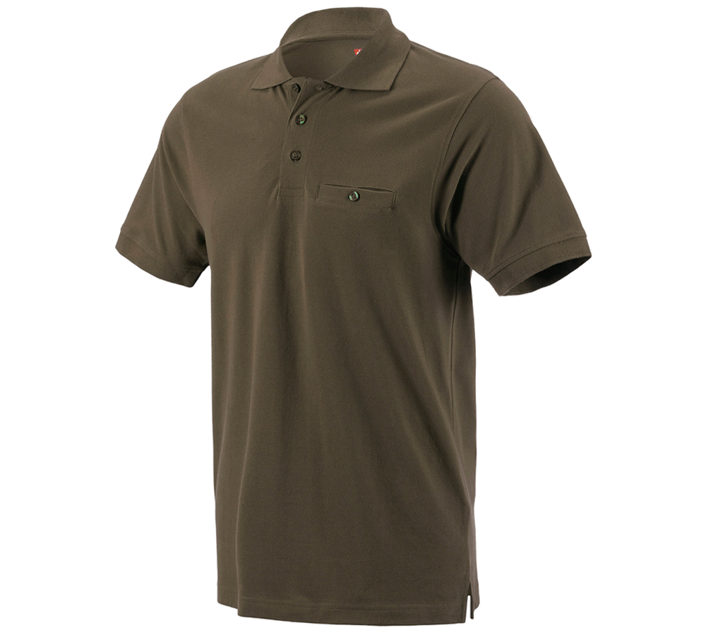 Shirts, Pullover & more: e.s. Polo shirt cotton Pocket + olive