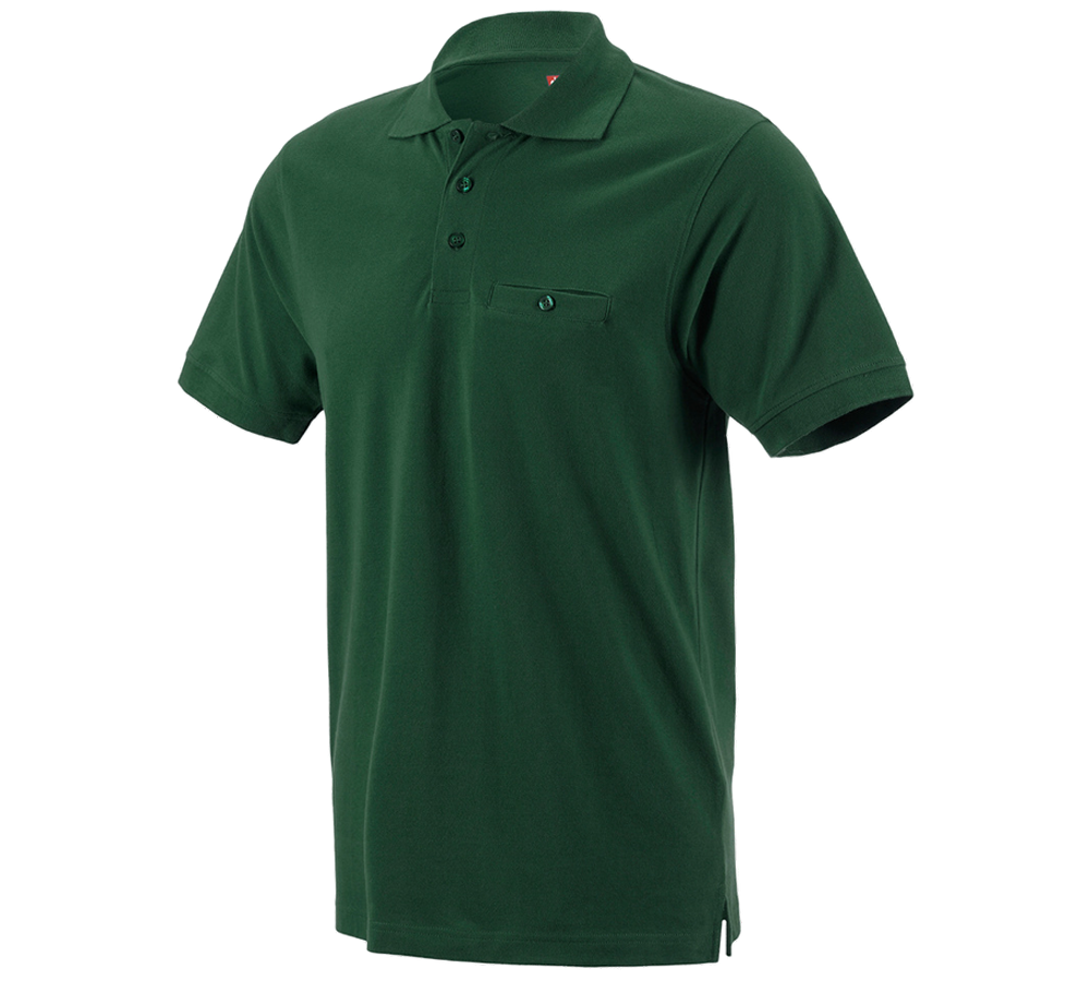 Plumbers / Installers: e.s. Polo shirt cotton Pocket + green
