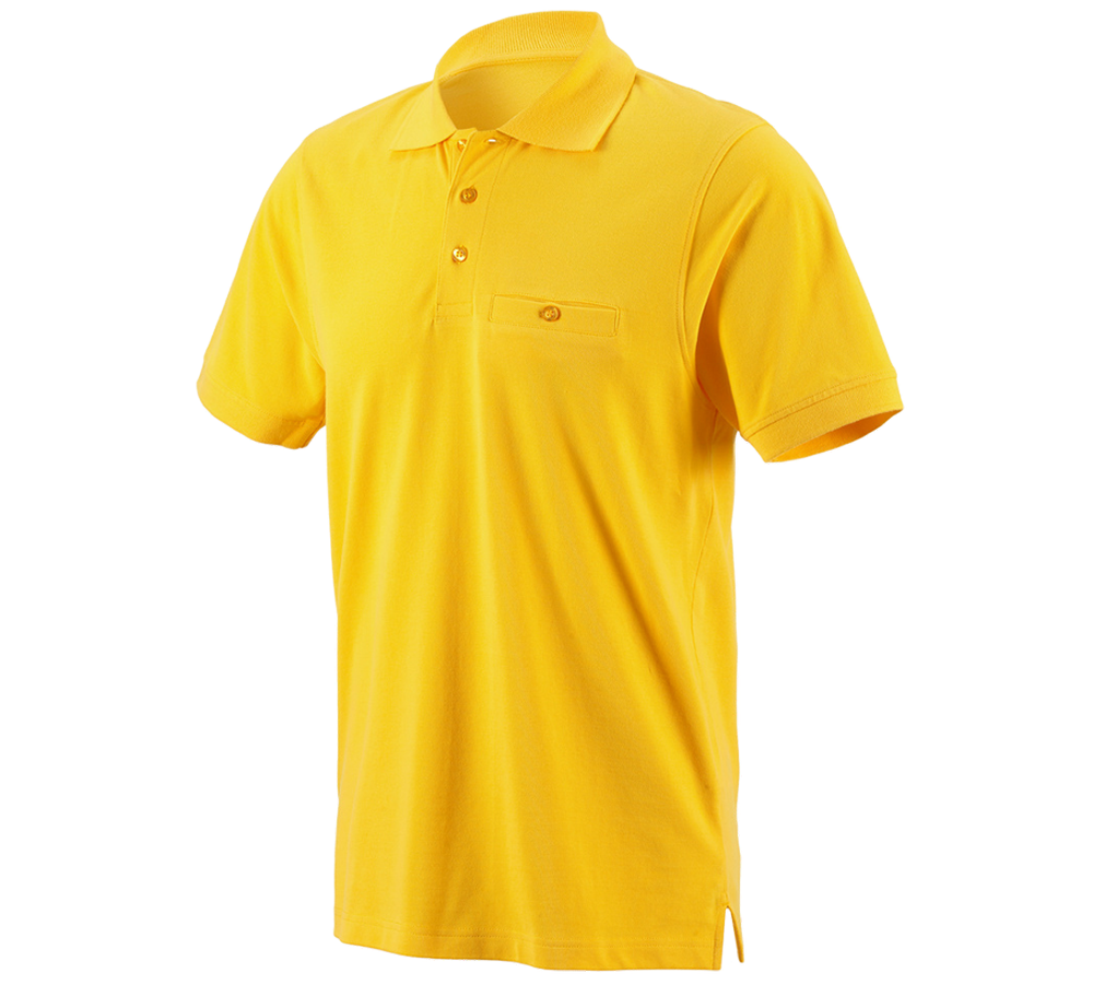 Plumbers / Installers: e.s. Polo shirt cotton Pocket + yellow
