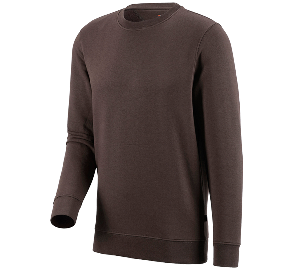 Shirts, Pullover & more: e.s. Sweatshirt poly cotton + chestnut