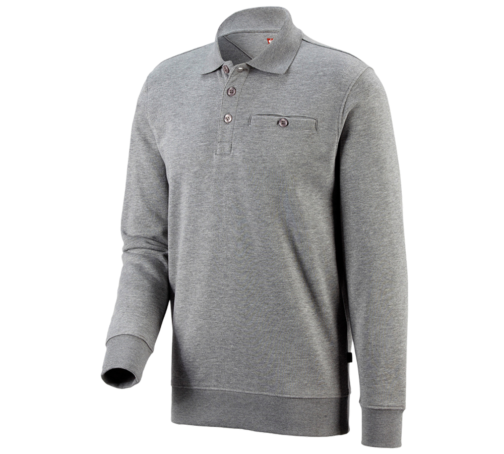 Shirts, Pullover & more: e.s. Sweatshirt poly cotton Pocket + grey melange
