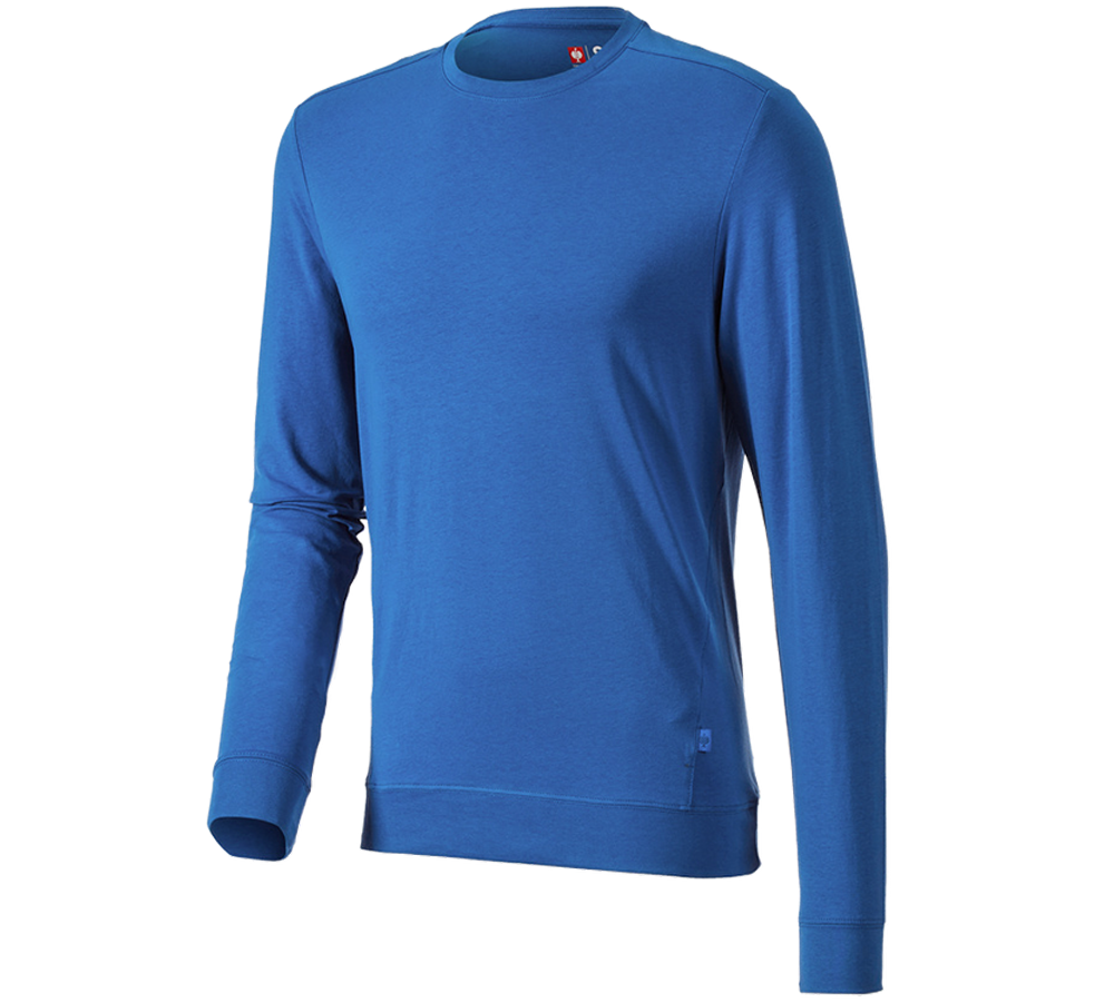 Shirts, Pullover & more: e.s. Long sleeve cotton stretch + gentianblue