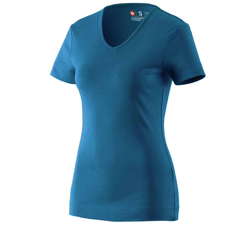 Shirts, Pullover & more: e.s. T-shirt cotton V-Neck, ladies' + atoll