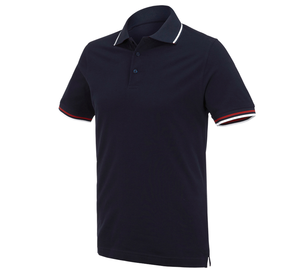 Topics: e.s. Polo shirt cotton Deluxe Colour + navy/red