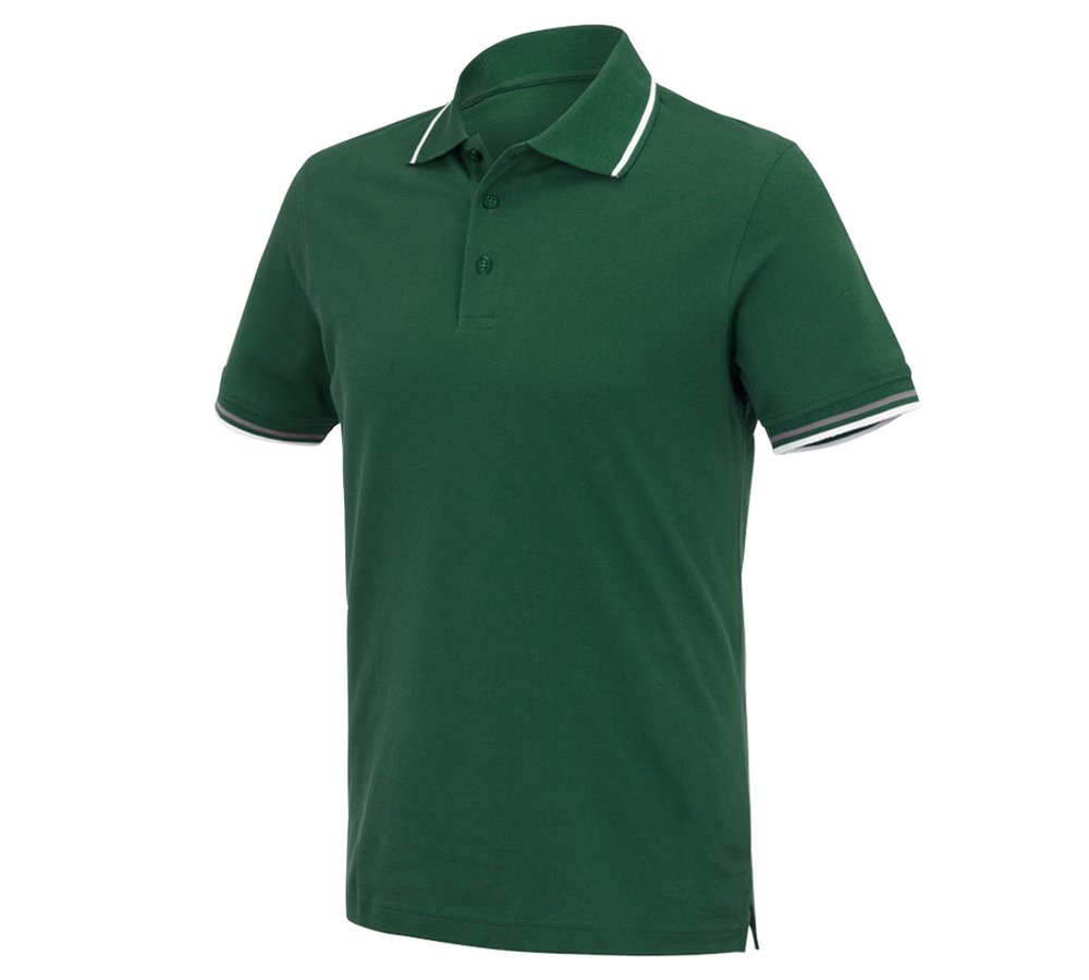 Plumbers / Installers: e.s. Polo shirt cotton Deluxe Colour + green/aluminium