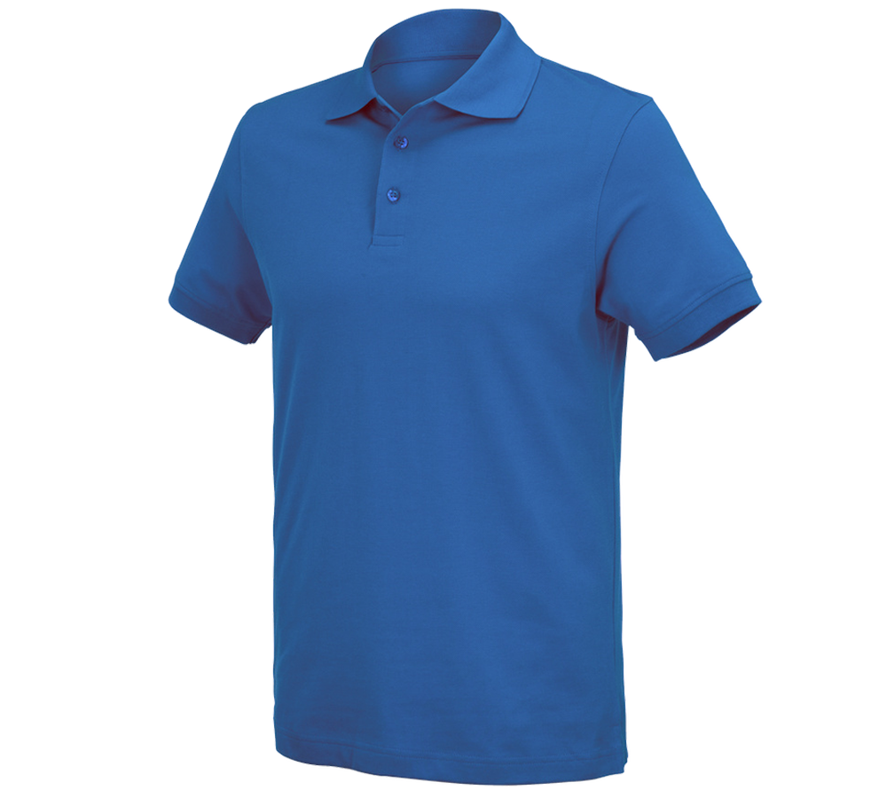Plumbers / Installers: e.s. Polo shirt cotton Deluxe + gentianblue