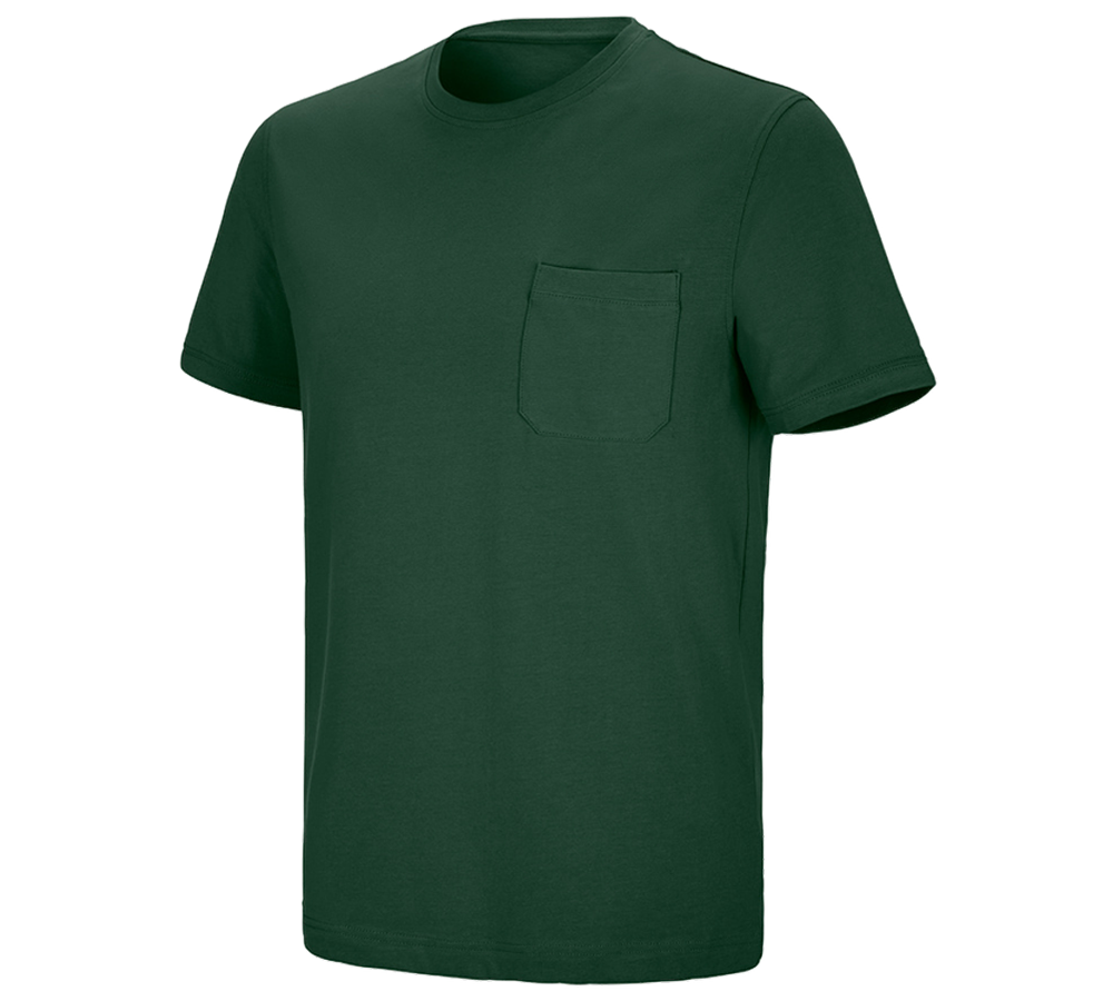 Gardening / Forestry / Farming: e.s. T-shirt cotton stretch Pocket + green