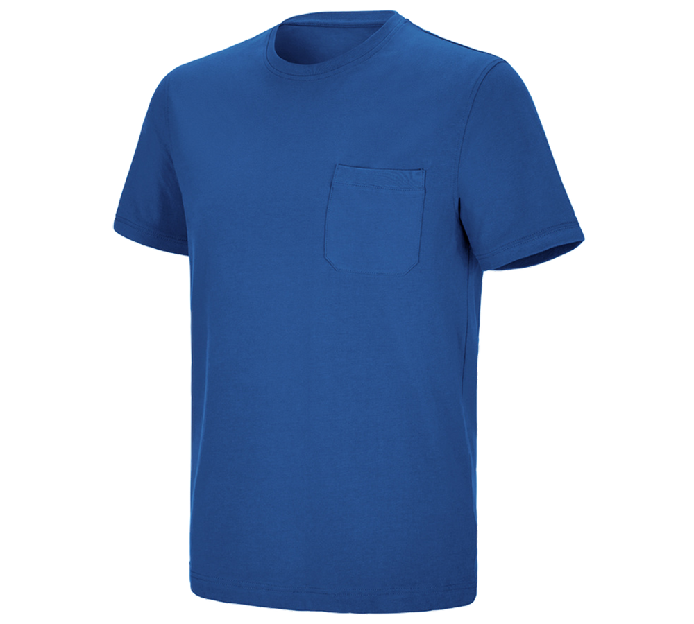 Topics: e.s. T-shirt cotton stretch Pocket + gentianblue