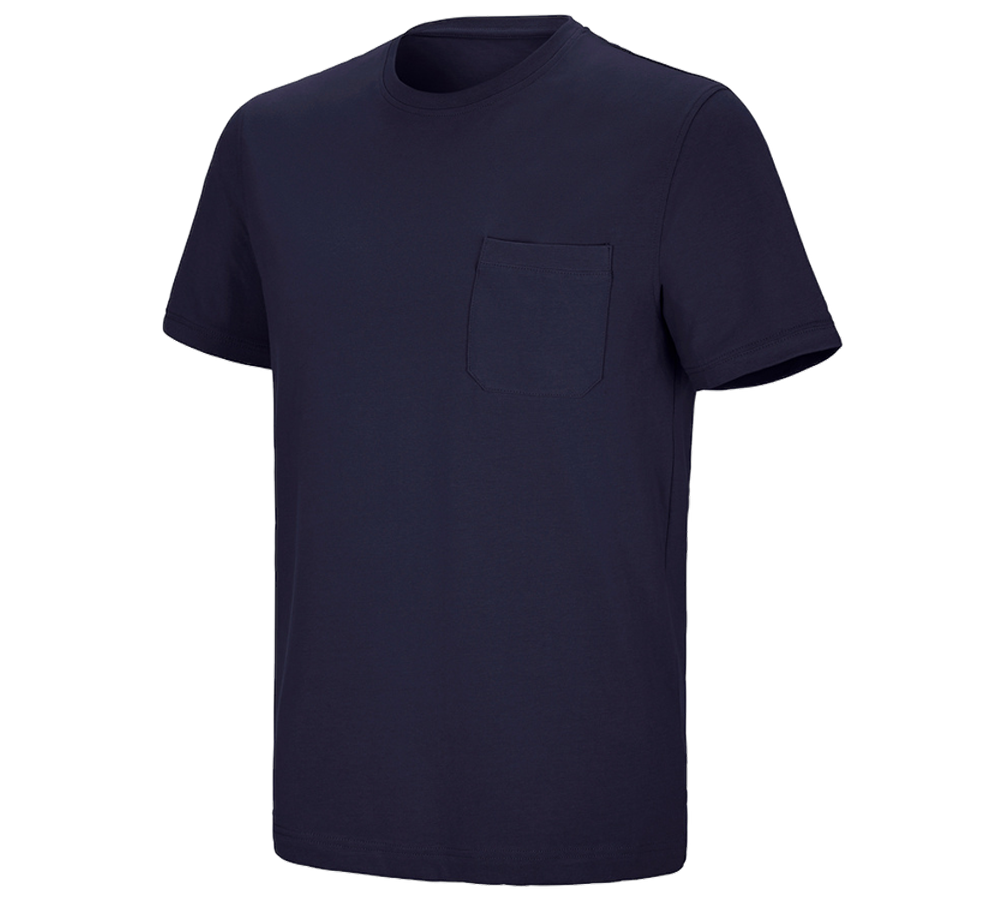 Shirts, Pullover & more: e.s. T-shirt cotton stretch Pocket + navy
