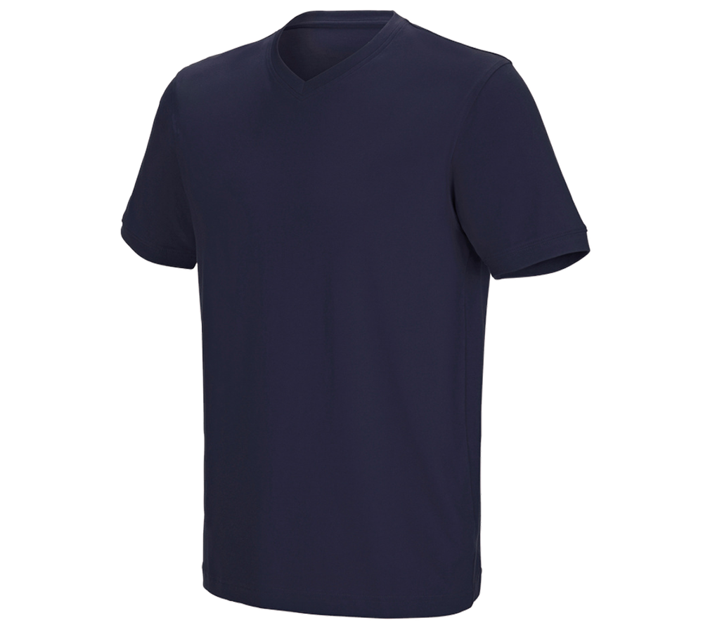 Shirts, Pullover & more: e.s. T-shirt cotton stretch V-Neck + navy