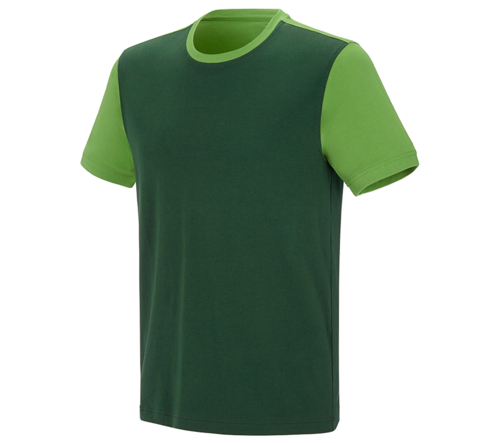 Gardening / Forestry / Farming: e.s. T-shirt cotton stretch bicolor + green/seagreen