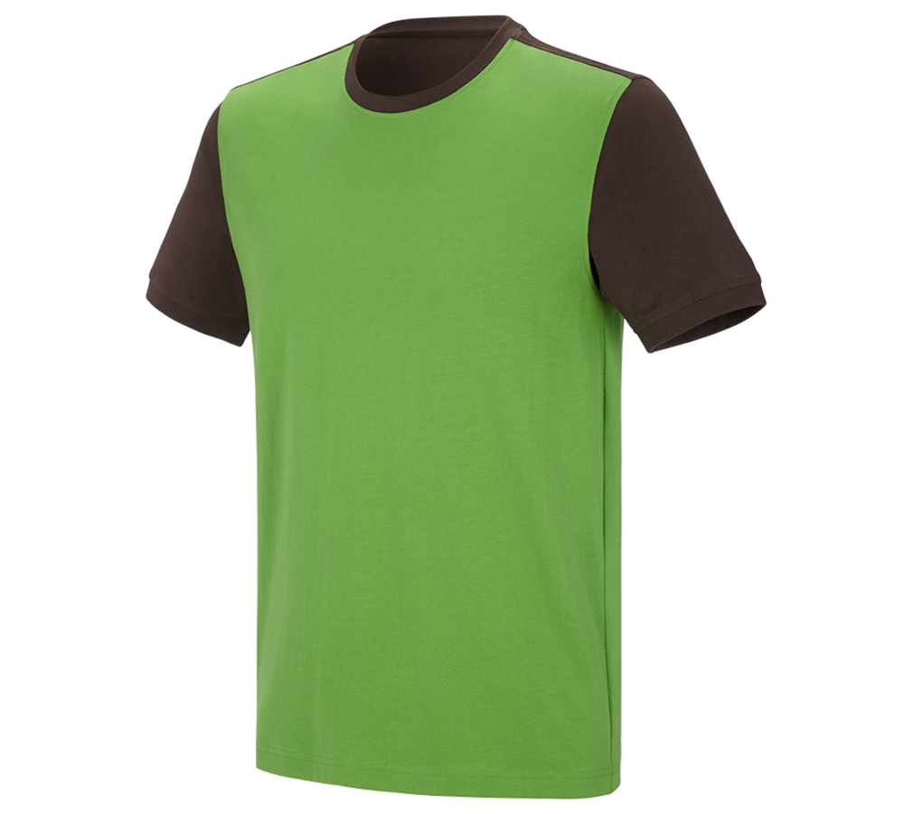 Shirts, Pullover & more: e.s. T-shirt cotton stretch bicolor + seagreen/chestnut