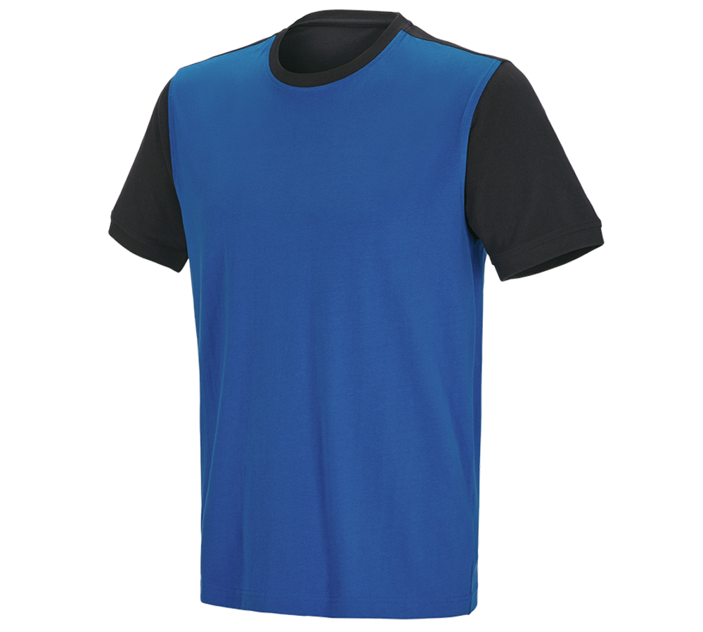 Shirts, Pullover & more: e.s. T-shirt cotton stretch bicolor + gentianblue/graphite