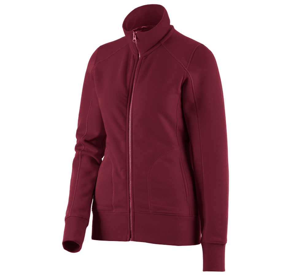 Shirts, Pullover & more: e.s. Sweat jacket poly cotton, ladies' + bordeaux