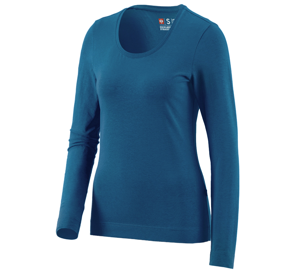 Shirts, Pullover & more: e.s. Long sleeve cotton stretch, ladies' + atoll