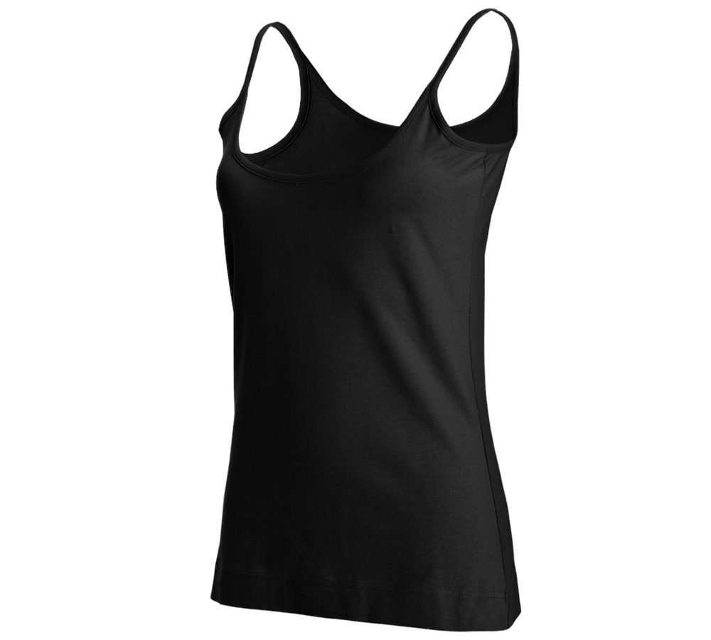 Shirts, Pullover & more: e.s. Spaghetti top cotton stretch, ladies' + black