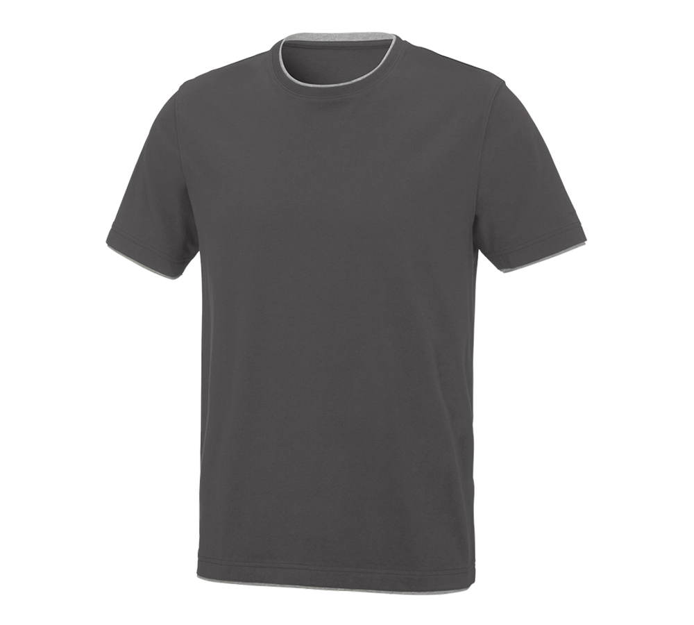 Gardening / Forestry / Farming: e.s. T-shirt cotton stretch Layer + anthracite/platinum