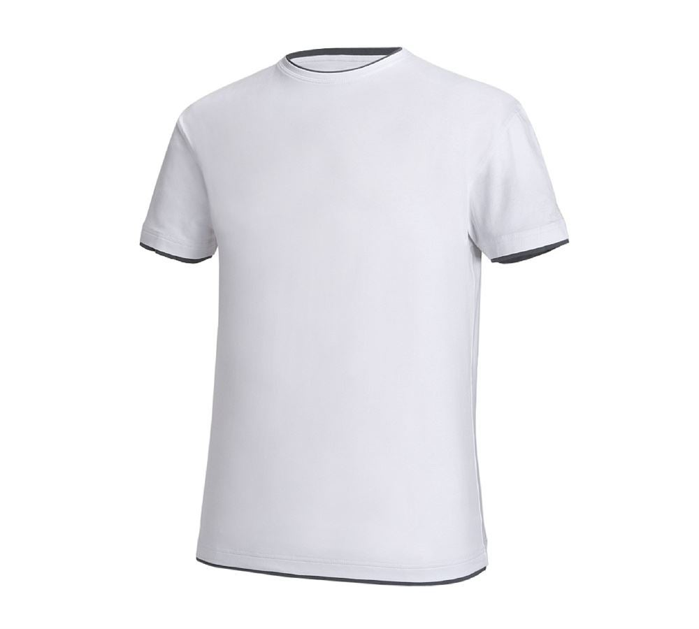Shirts, Pullover & more: e.s. T-shirt cotton stretch Layer + white/grey