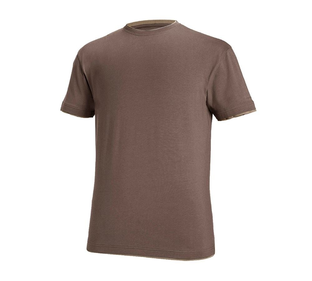 Topics: e.s. T-shirt cotton stretch Layer + chestnut/hazelnut