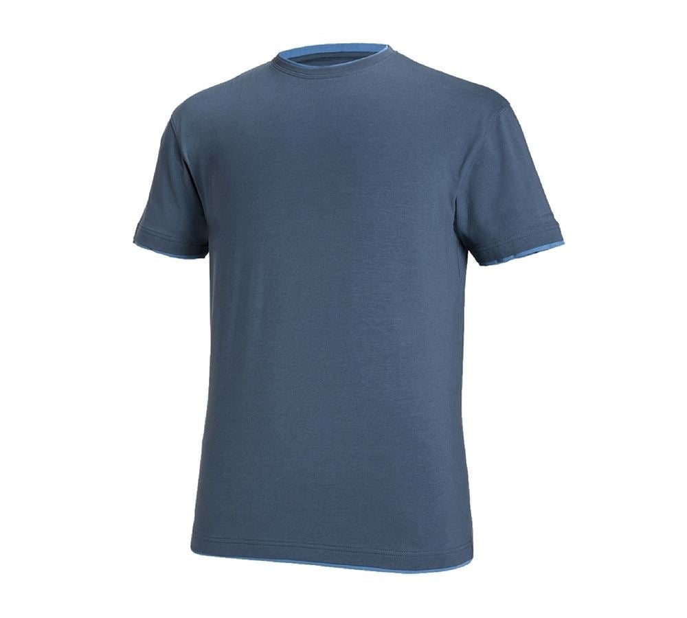 Gardening / Forestry / Farming: e.s. T-shirt cotton stretch Layer + pacific/cobalt