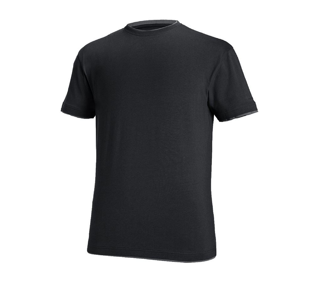 Topics: e.s. T-shirt cotton stretch Layer + black/cement