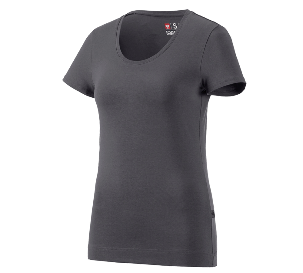 Shirts, Pullover & more: e.s. T-shirt cotton stretch, ladies' + anthracite