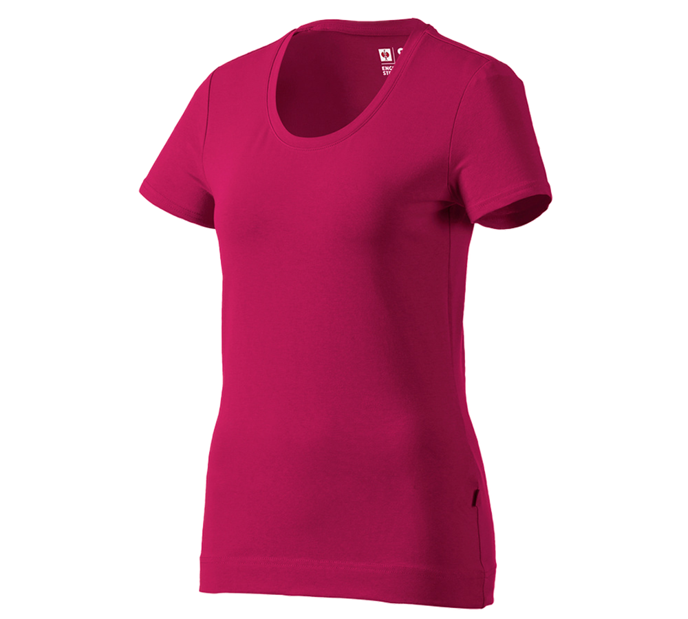Shirts, Pullover & more: e.s. T-shirt cotton stretch, ladies' + berry