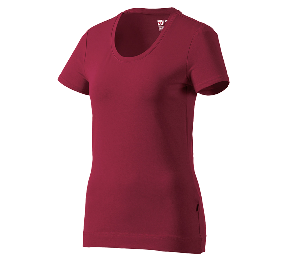 Shirts, Pullover & more: e.s. T-shirt cotton stretch, ladies' + bordeaux