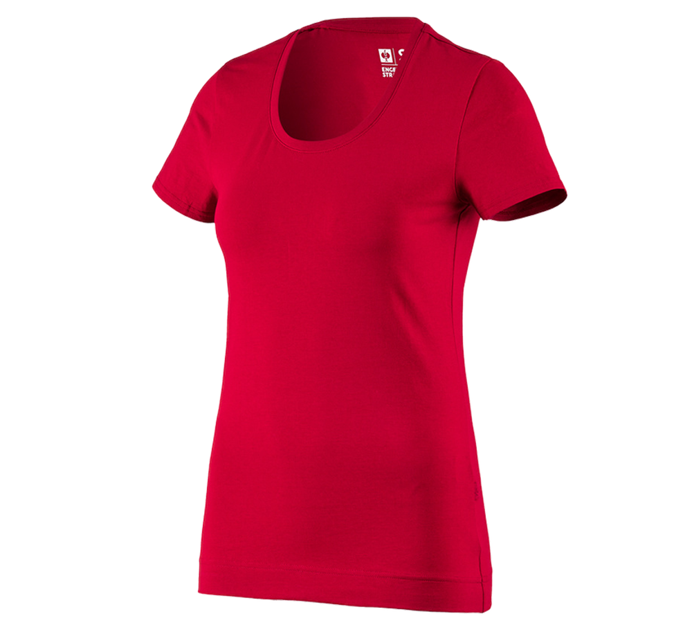 Shirts, Pullover & more: e.s. T-shirt cotton stretch, ladies' + fiery red