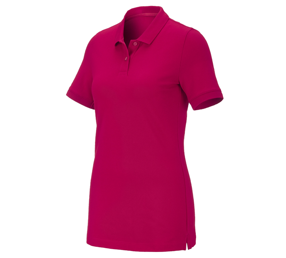 Plumbers / Installers: e.s. Pique-Polo cotton stretch, ladies' + berry