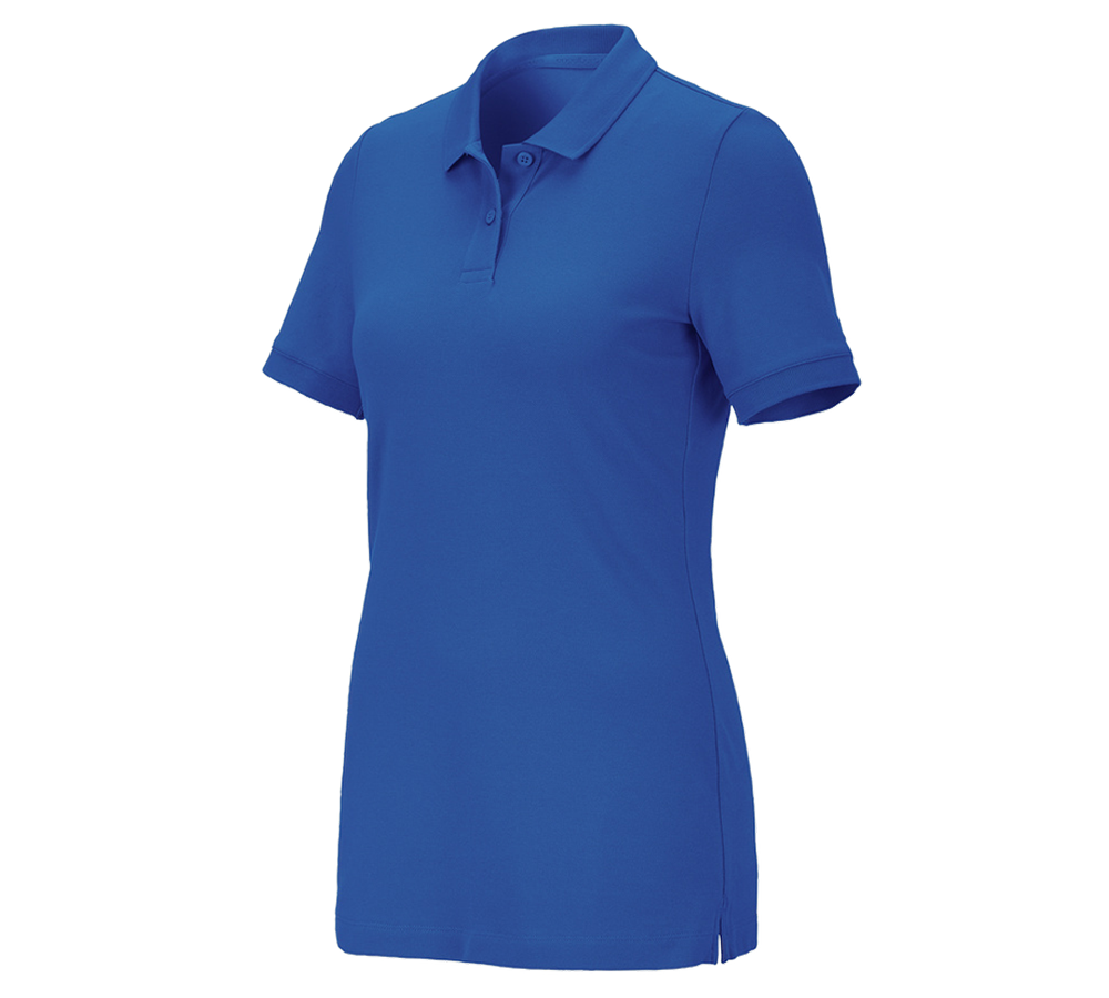 Plumbers / Installers: e.s. Pique-Polo cotton stretch, ladies' + gentianblue
