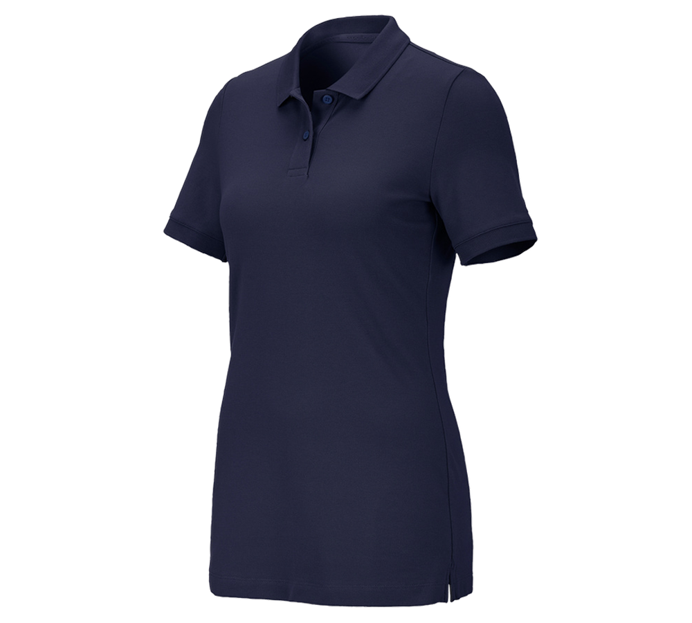 Plumbers / Installers: e.s. Pique-Polo cotton stretch, ladies' + navy