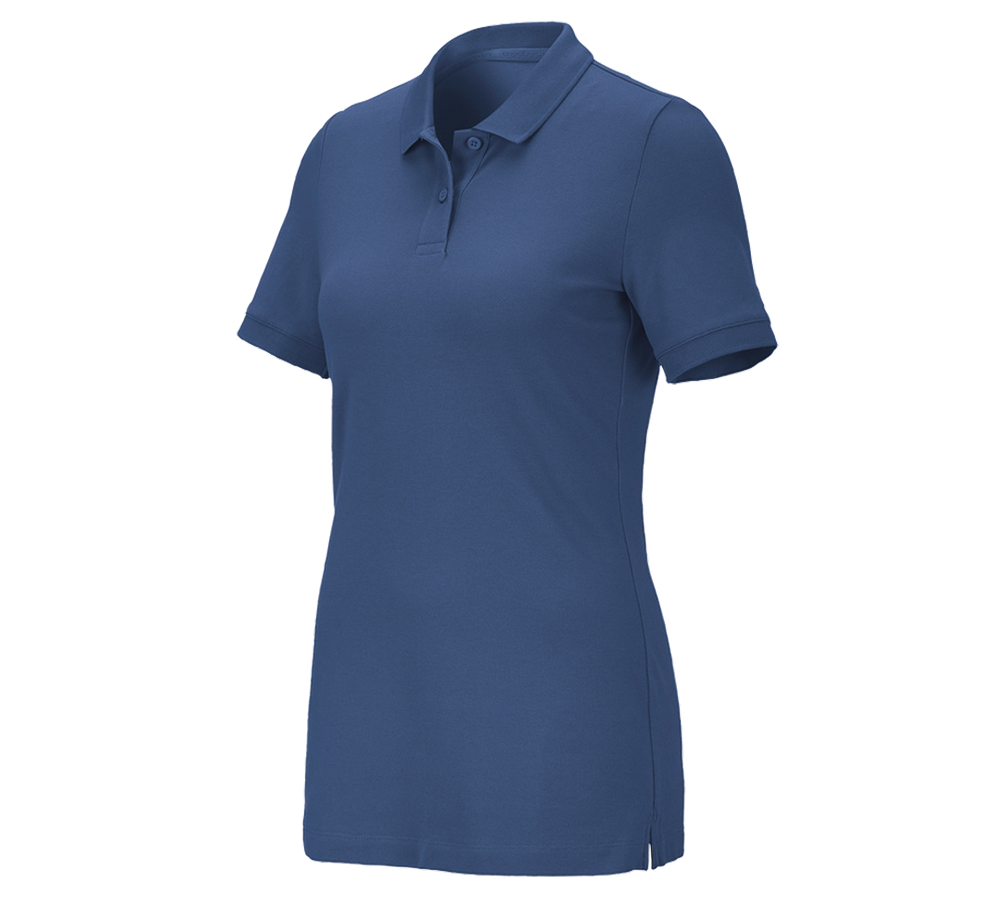Plumbers / Installers: e.s. Pique-Polo cotton stretch, ladies' + cobalt