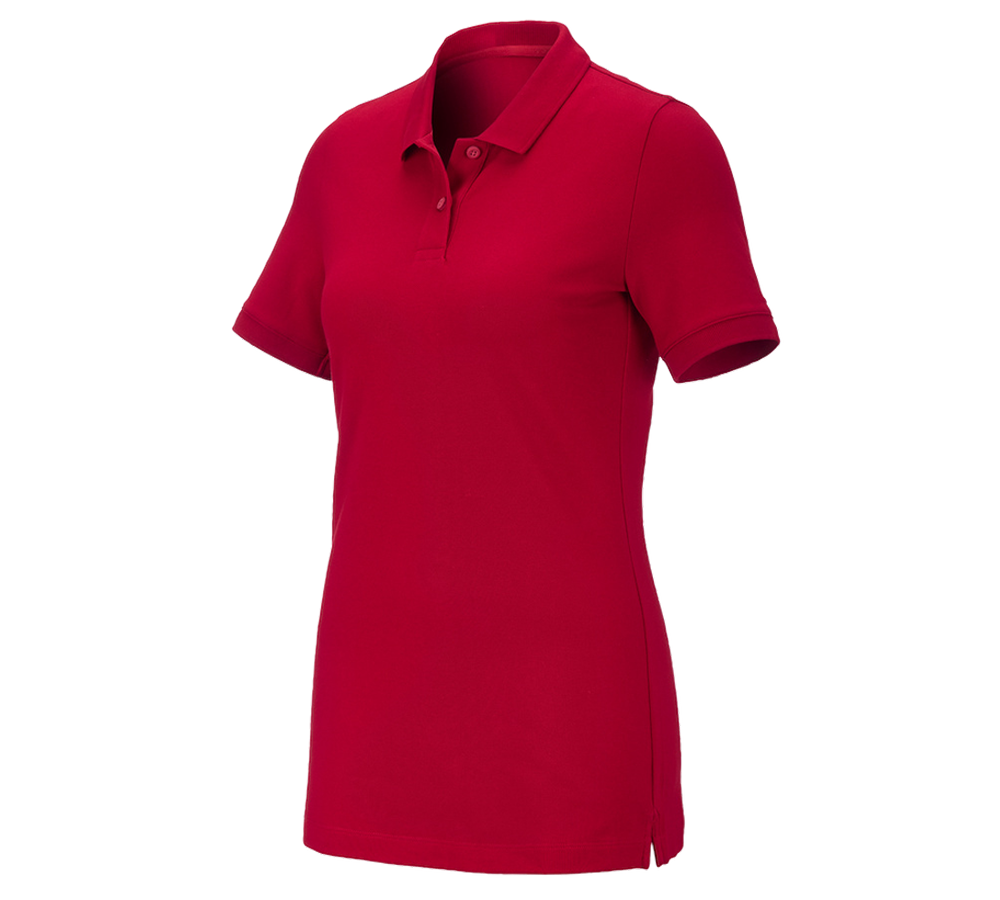 Plumbers / Installers: e.s. Pique-Polo cotton stretch, ladies' + fiery red