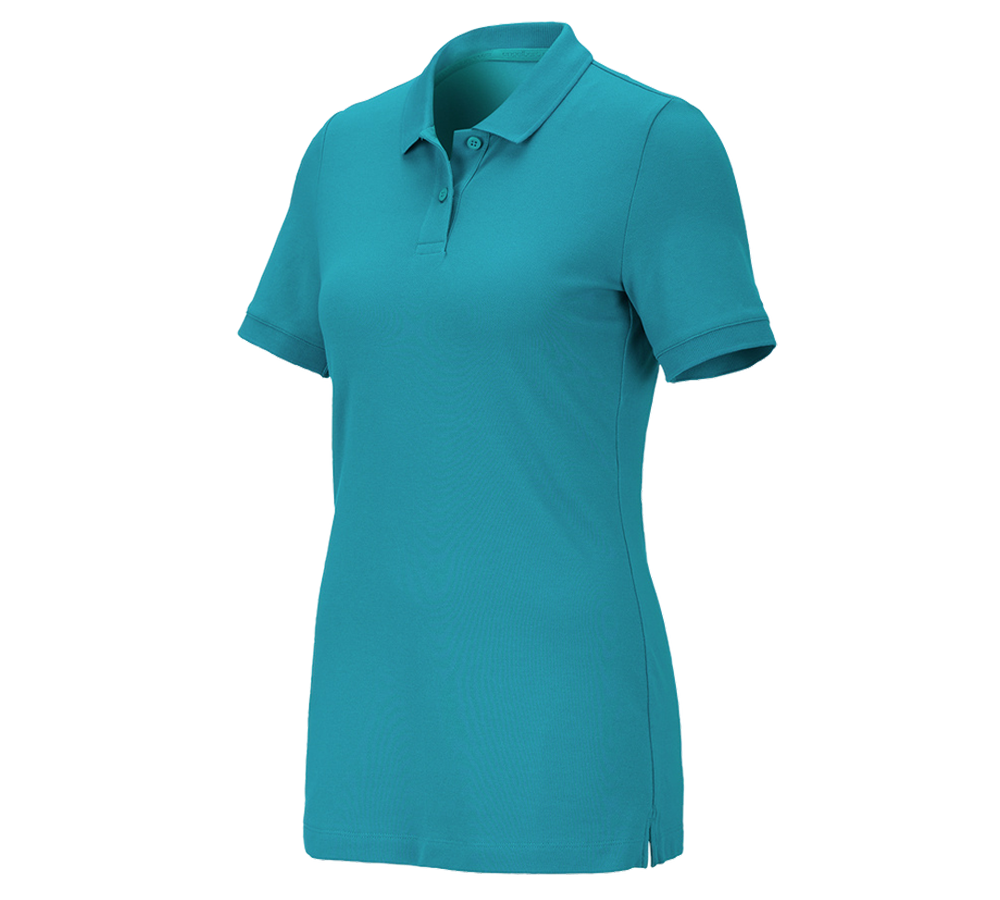 Plumbers / Installers: e.s. Pique-Polo cotton stretch, ladies' + ocean