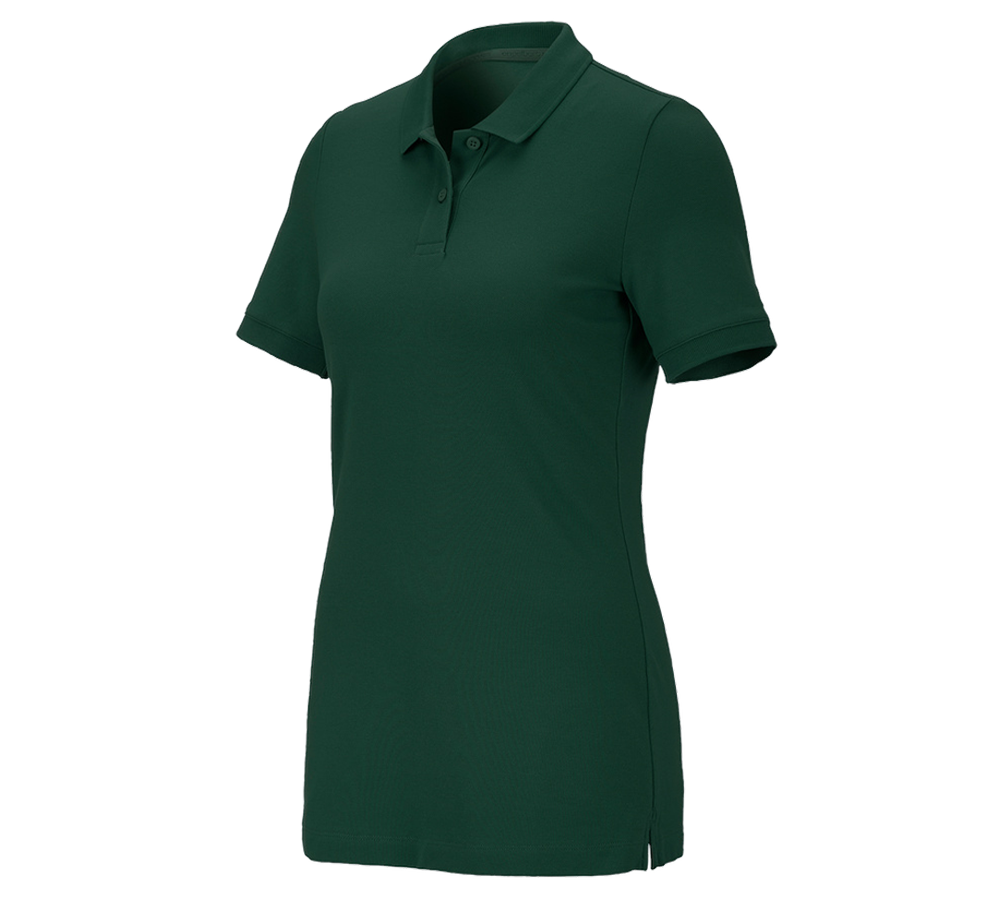 Plumbers / Installers: e.s. Pique-Polo cotton stretch, ladies' + green