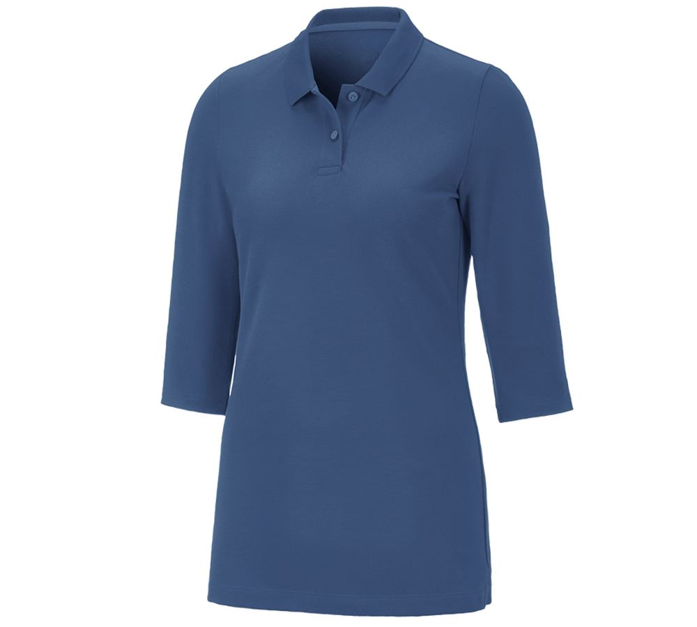 Plumbers / Installers: e.s. Pique-Polo 3/4-sleeve cotton stretch, ladies' + cobalt