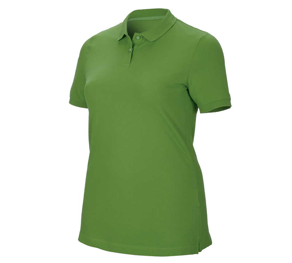 Shirts, Pullover & more: e.s. Pique-Polo cotton stretch, ladies', plus fit + seagreen