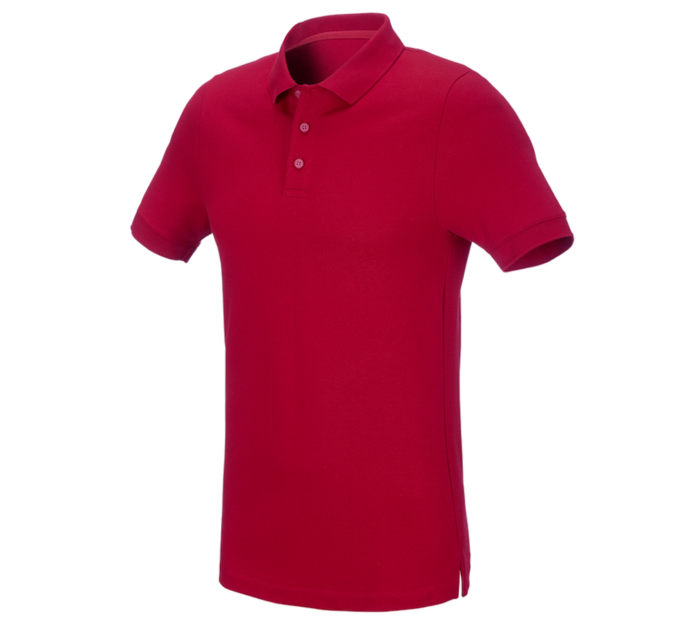 Joiners / Carpenters: e.s. Pique-Polo cotton stretch, slim fit + fiery red