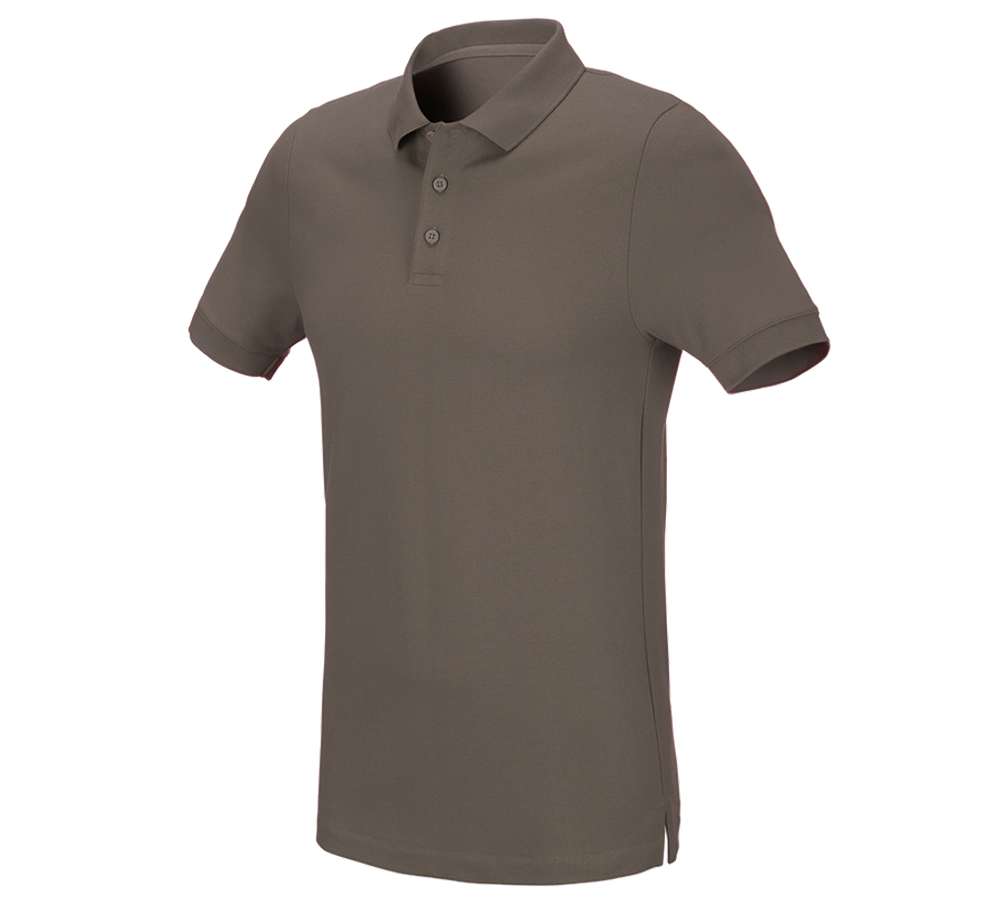 Plumbers / Installers: e.s. Pique-Polo cotton stretch, slim fit + stone