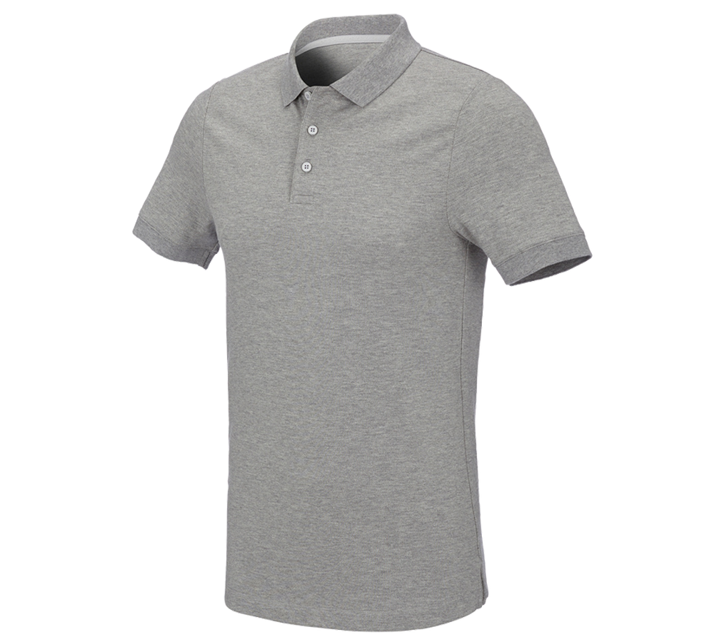 Joiners / Carpenters: e.s. Pique-Polo cotton stretch, slim fit + grey melange