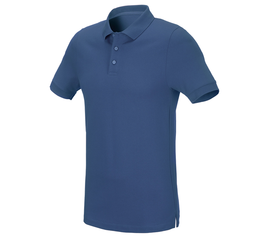 Plumbers / Installers: e.s. Pique-Polo cotton stretch, slim fit + cobalt