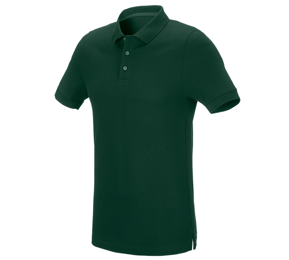 Gardening / Forestry / Farming: e.s. Pique-Polo cotton stretch, slim fit + green